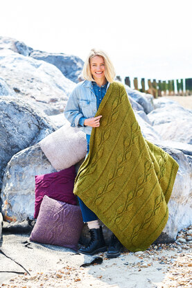 Blanket and Cushions in Stylecraft Fusion Chunky - 9944 - Downloadable PDF