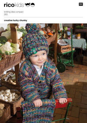 Cardigan, Hat & Scarf in Rico Creative Lucky Chunky - 283