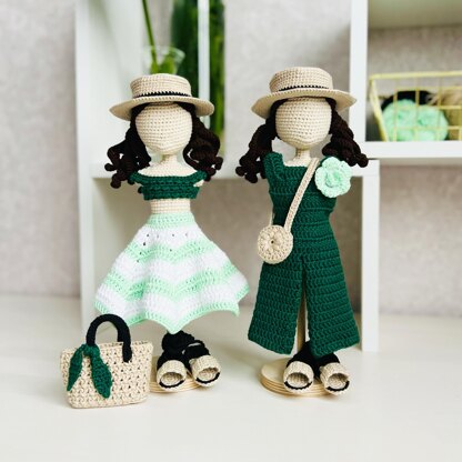 Doll clothes, amiurumi clothes, toy outfit, amigurumi doll, crochet doll, Summer outfit