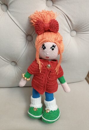 Red haired crochet doll #2