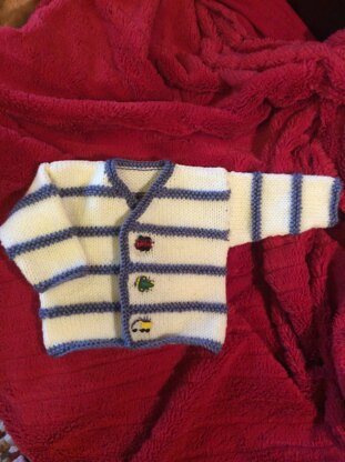 Garter ridge baby cardigan