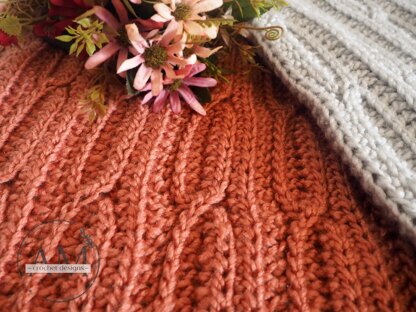 Cables knit-look blanket