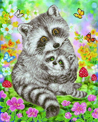 Diamond Dotz Sweet Racoons Diamond Painting Kit