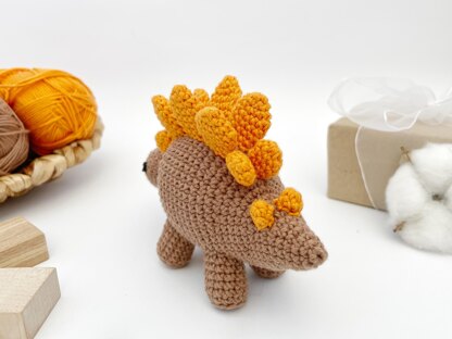 Crochet dinosaur toy Stegosaurus amigurumi crochet pattern