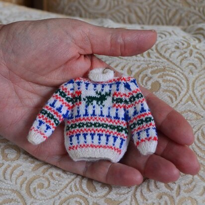 Miniature Stag Fairisle Jumper - knitting pattern