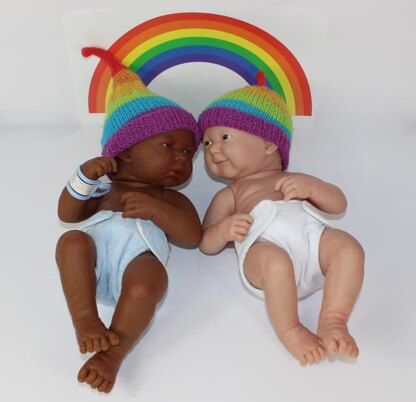 FREE Preemie Baby RAINBOW Stalk Beanie and Pixie Hats