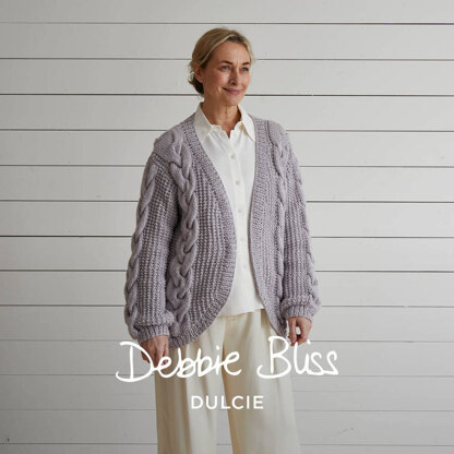 Curved Edge Jacket - Knitting Pattern For Women in Debbie Bliss Dulcie by Debbie Bliss