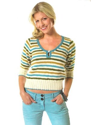 Striped Rib Twist Jumper