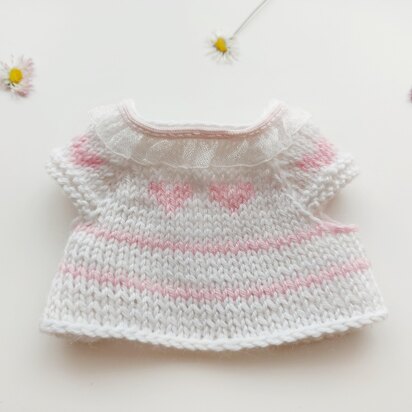 Hearts sweater for doll