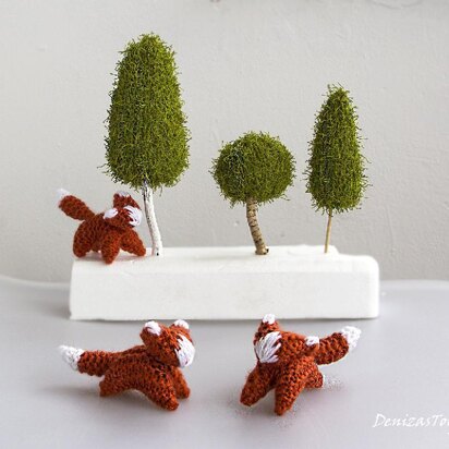 Waldorf foxes and 3 trees - knitting pattern