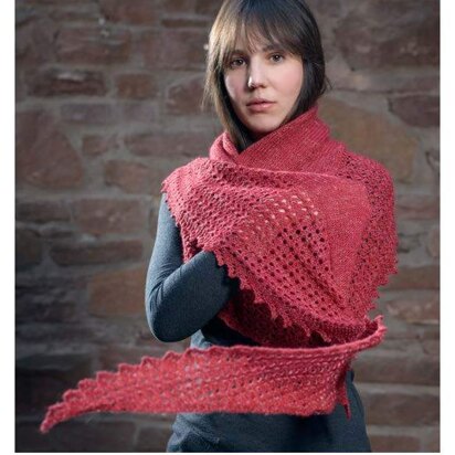 Elongated Triangular Lace Shawl in The Fibre Co. Meadow - Downloadable PDF