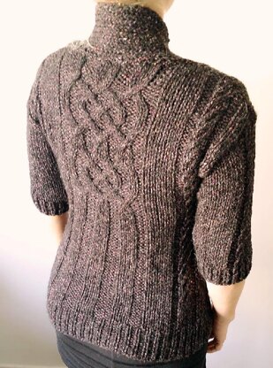 Estrella Shawl Collar Cabled Pullover