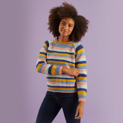 Chunky Pots Sweater - Free Knitting Pattern for Women in Paintbox Yarns Chunky Pots by Paintbox Yarns