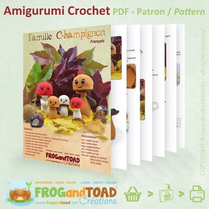 Mushroom Flower Plant Champignon Fleur Fungo Fiore Amigurumi Crochet - FROGandTOAD Créations