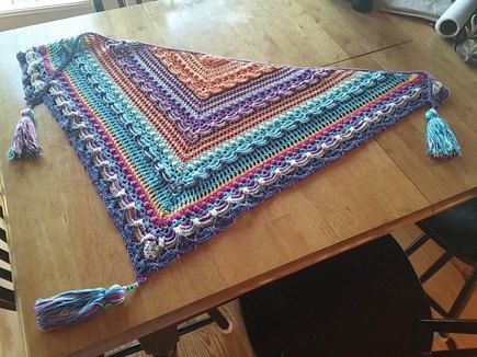 Sunset Boho Shawlette #2