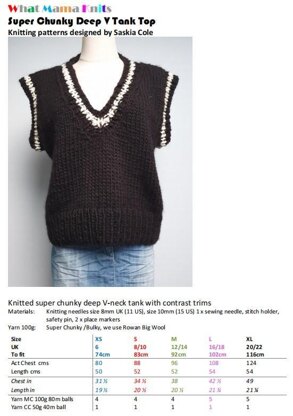 Super chunky deep V-neck tank