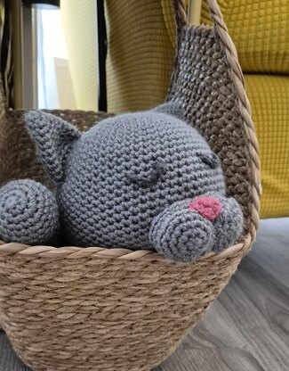 Sleeping Cat Crochet Amigurumi Plush Doll