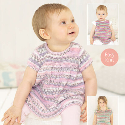 Dress in Sirdar Snuggly Baby Crofter DK - 4754 - Downloadable PDF - knitting pattern