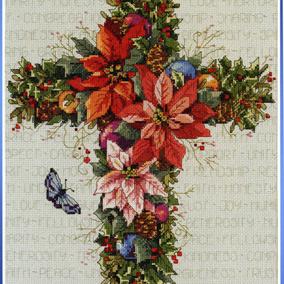 Winter Floral Cross - PDF