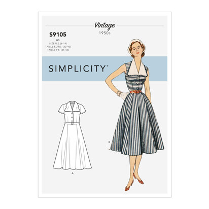 Simplicity Misses' Vintage Dress With Detachable Collar S9105 - Sewing Pattern
