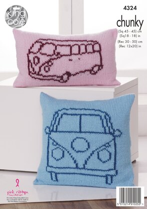 Camper Van Cushions in King Cole Chunky - 4324 - Downloadable PDF