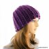 Crochet Warm Purple Hat For Women & Girls