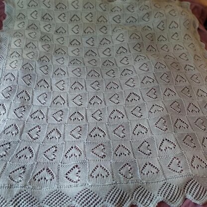 Entrelac-ing Hearts Baby Blanket