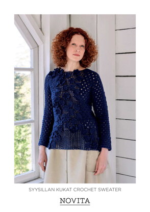 Syysillan Kukat Crochet Sweater in Novita Venla - NFFP010 - Downloadable PDF