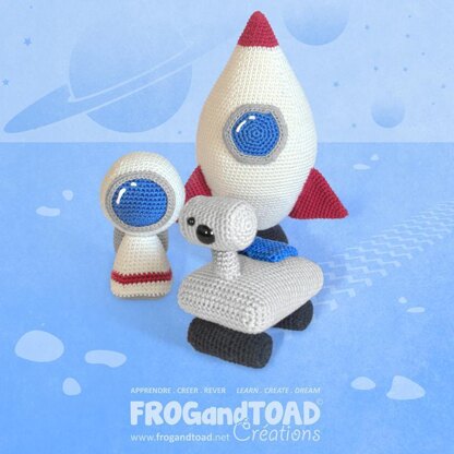 CHIBI - Space Travel Astronaut Rocket Rover / Voyage Spatial Spationaute Fusée Espace - Amigurumi FROGandTOAD Créations