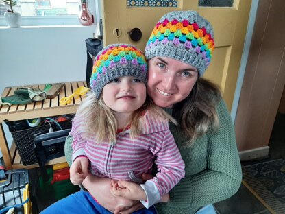 Rainbow granny stripe beanie