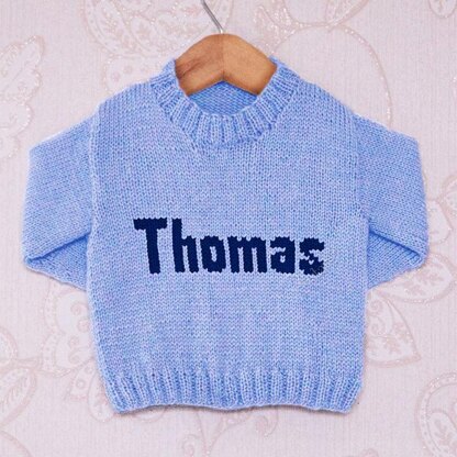 Intarsia - Thomas Moniker Chart - Childrens Sweater