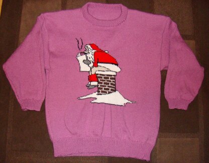 Christmas Santa Sitting On Chimney Jumper