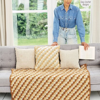 Crochet Blankets and Cushion in Stylecraft Special XL & Special XL Tweed - 9937 - Downloadable PDF