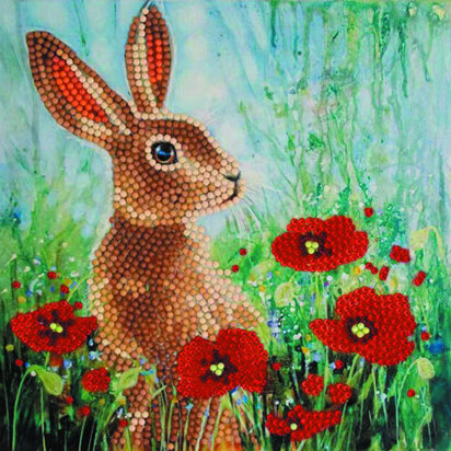 Crystal Art Wild Poppoes and the Hare Card Diamond Painting Kit