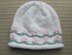 White Hat with Pink Flowers for a Girl in Sizes 6 months and 2-4 years