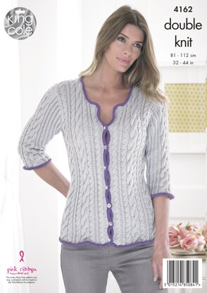 Sweater and Cardigan in King Cole DK - 4162 - Downloadable PDF