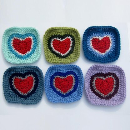 Love Heart Granny Square Motif