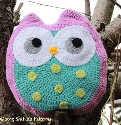 Crochet Pattern owl pillow  #321