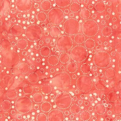 Anthology Fabrics Coral Bliss - Dotted circles - Coral
