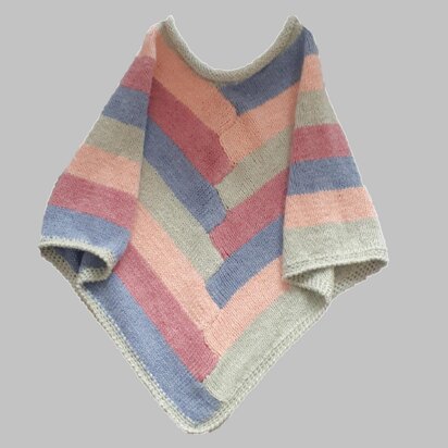 Log Cabin Poncho - knitting pattern