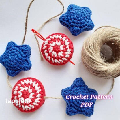 4th of July garland crochet