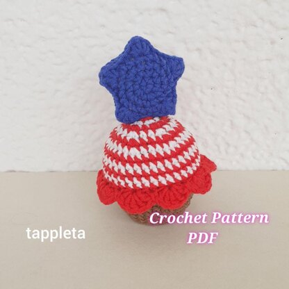 4th of July cupcake crochet pattern