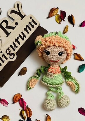 Amigurumi cocktail fruit keychain