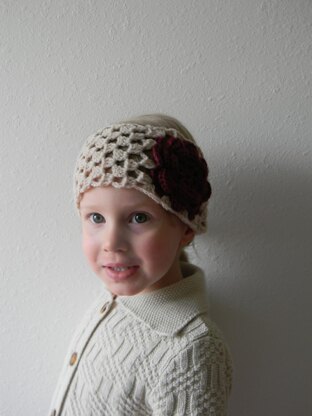 Rose granny square headband