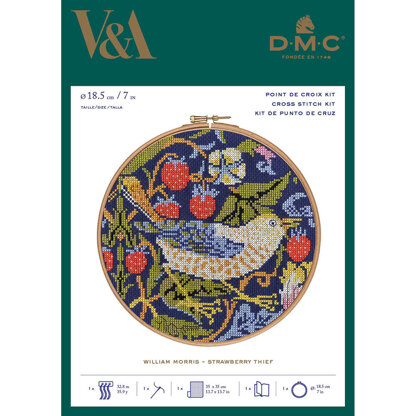 DMC The V&A - Strawberry Thief - William Morris (inc 7" Hoop) - 18cm