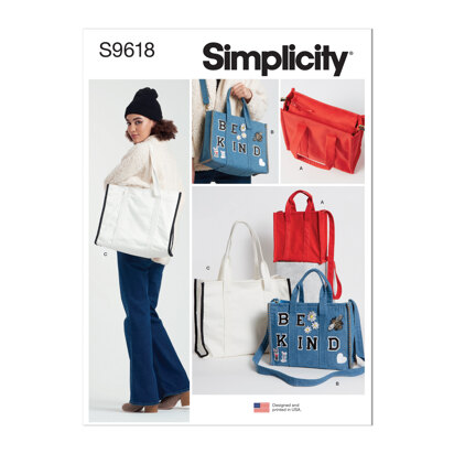 Simplicity Tote Bag in Three Sizes S9618 - Sewing Pattern