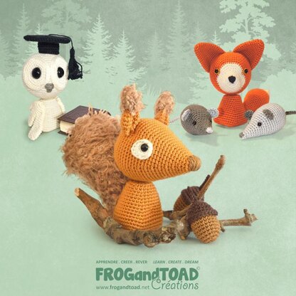 Forest Animals Fox Owl Squirrel Acorn Mice Mouse Amigurumi Crochet Chibi Collection - FROGandTOAD Créations