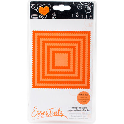 Tonic Studios Essentials Layering Basics Die Set - Scalloped Squares, .9" To 4.1"