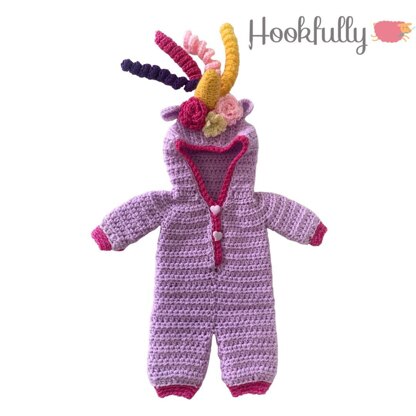 Unicorn baby dolls onesie