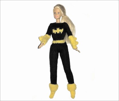 Batgirl Barbie costume, 11" -12" doll